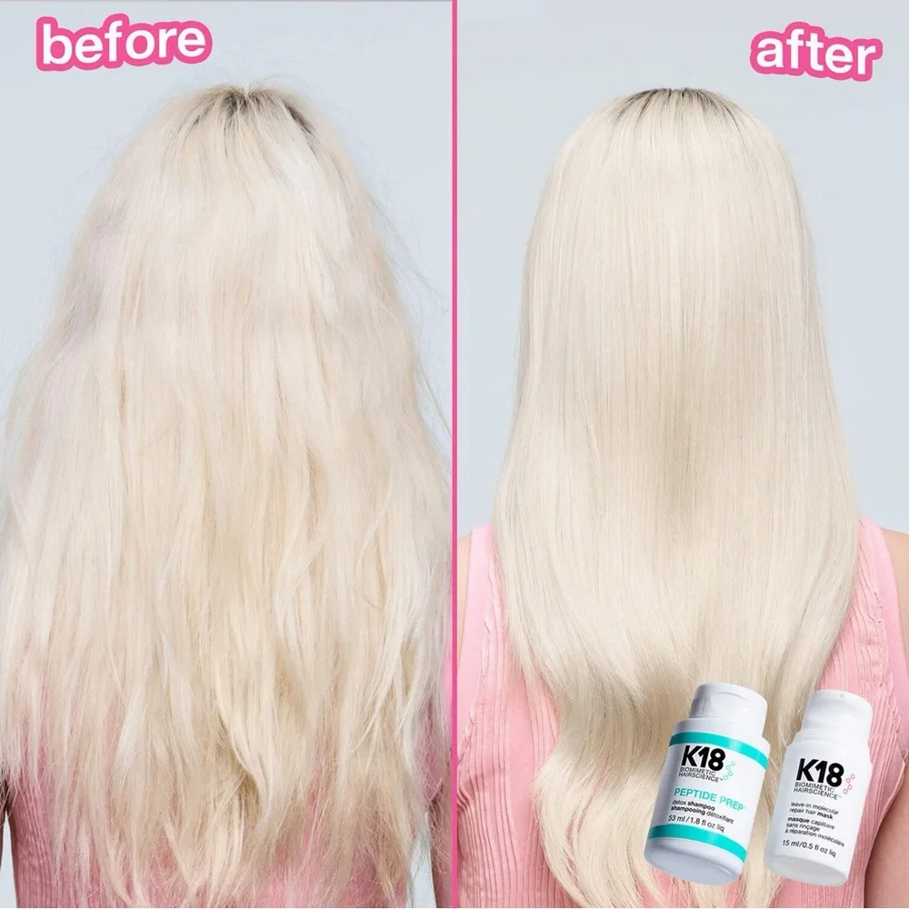 K18 DAMAGED HAIR RESCUE SET 3 Minis:Detox Shampoo/Repair Mask/Protectant NIB! - Picture 6 of 15